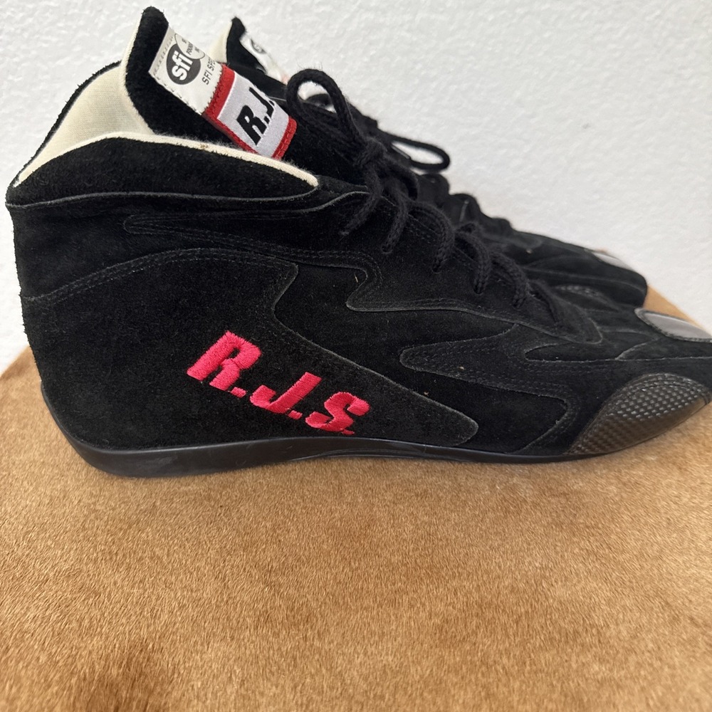 RaceQuip Men's Size  13 Driving Shoes - Mid-Top‎ - SFI 3.3/5 - Black  Suede